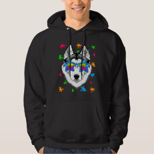 Veste À Capuche Drôle Sibérie Husky Puzzle Sensibilisation sur l'a