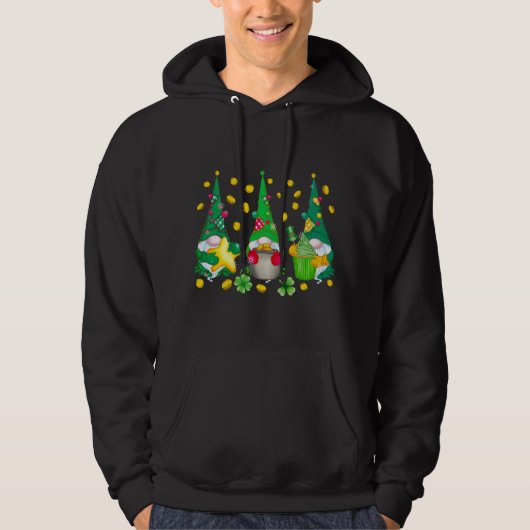 Veste À Capuche Drôle St. Patrick's Day Gnome Irish Three Gnomes (Devant)