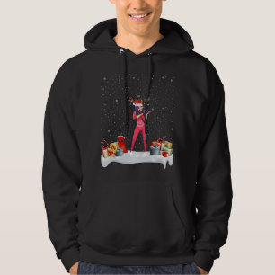 Veste À Capuche Drôle Xmas Éclairage Reindeer Santa Hat Biathlon C