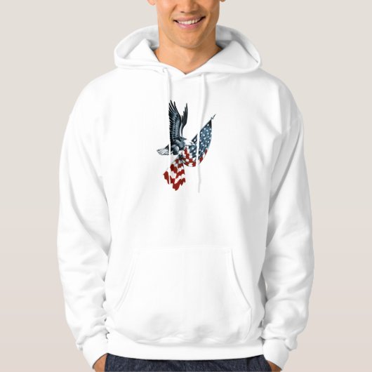 Veste À Capuche Eagle chauve avec le drapeau américain (Devant)