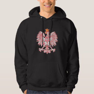 Veste À Capuche Eagle polonais décrit en rouge