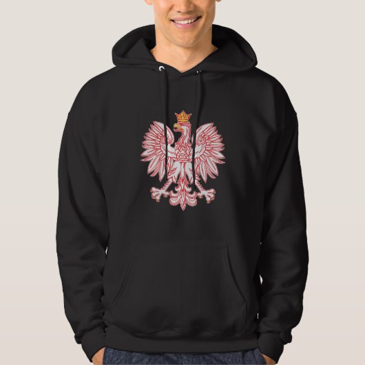 Veste À Capuche Eagle polonais décrit en rouge (Devant)