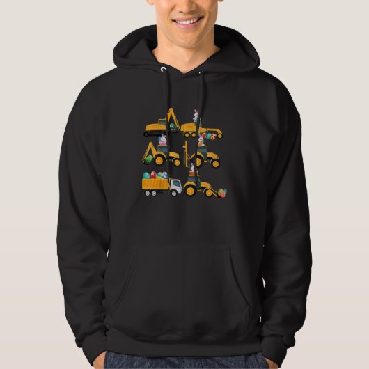 Veste À Capuche Easter day Bunny Construction Trucks  Boys Kids To (Devant)