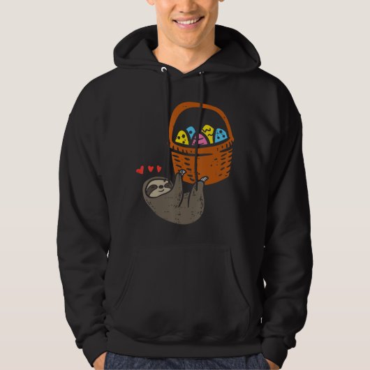 Veste À Capuche Easter Sloth Hanging Egg Basket Cute Animal Men (Devant)