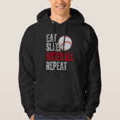 Veste À Capuche Eat Sleep Baseball Repeat Baseball Player  Basebal (Devant)