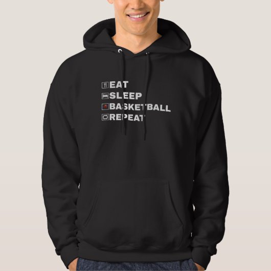 Veste À Capuche Eat sleep basketball repeat (Devant)
