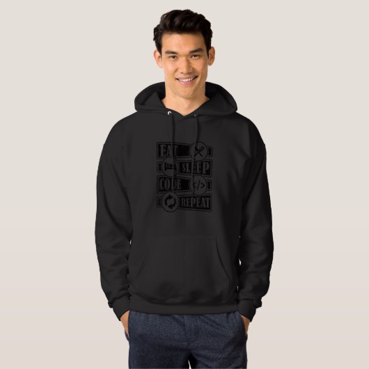 Veste À Capuche Eat Sleep Code Repeat Coder Programmer Logiciel De (Devant entier)
