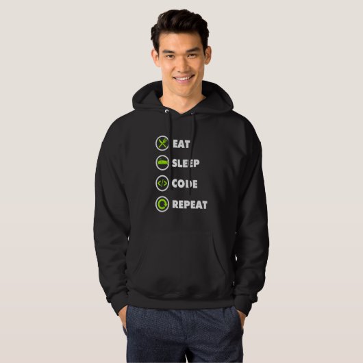 Veste À Capuche Eat Sleep Code Repeat Coding Coder Programmer (Devant entier)