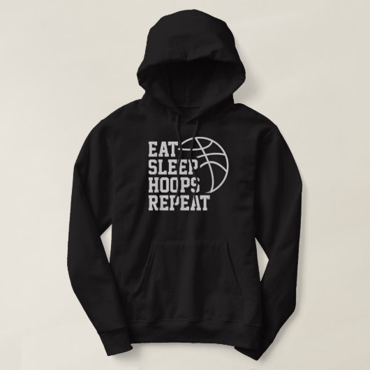 Veste À Capuche Eat Sleep Hoops Repeat Funny Saying Quote Basketba (Design devant)
