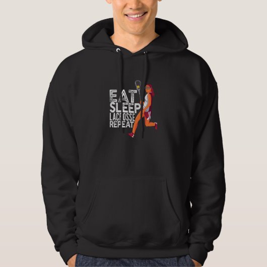 Veste À Capuche Eat Sleep Lacrosse Repeat Play Practice Train Comp (Devant)