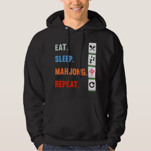 Veste À Capuche Eat Sleep Mahjong Répéter Mahjong Joueur Jeux