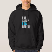 Veste À Capuche Eat Sleep Modifier Répéter Funny Editeurs Vidéo Cr (Devant)