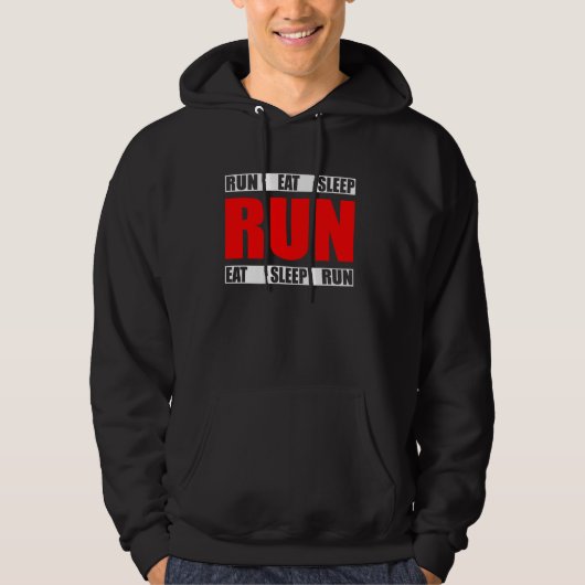 Veste À Capuche Eat Sleep Run Répéter Funny Runner Quote (Devant)