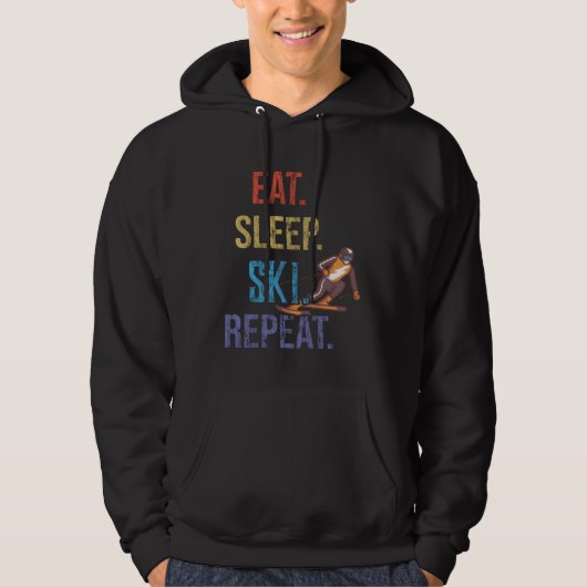 Veste À Capuche Eat Sleep Ski Repeat Ski (Devant)