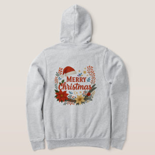 Veste À Capuche Écharpe de Noël Chapeau de Père Noël Zip Hoodie