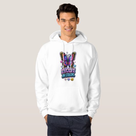 Veste À Capuche Éclaboussure de couleur vibrante (Devant entier)