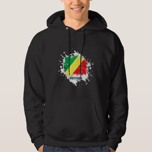 Veste À Capuche Éclaboussure de la République du Congo (Devant)