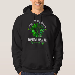 Veste À Capuche Éclairer le vert sensibilisation à la santé mental