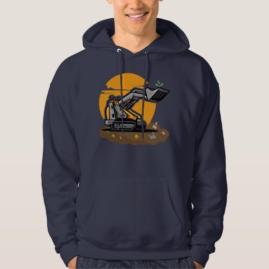 Veste À Capuche Eco Excavator Planter de la verdure dans le nettoy (Devant)