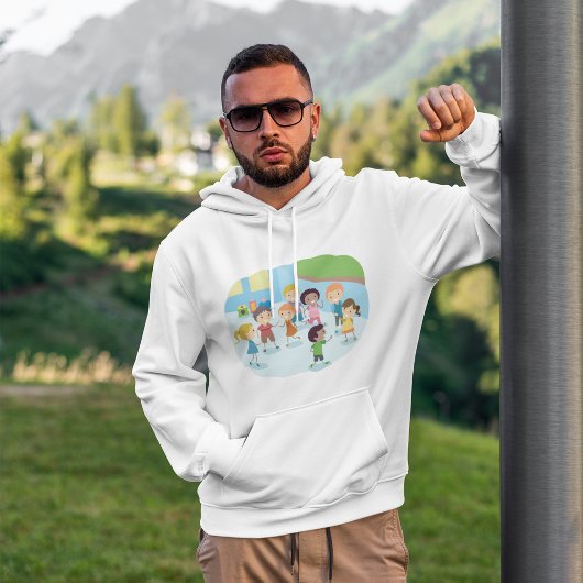 Veste À Capuche Écoliers souriants jouant ensemble