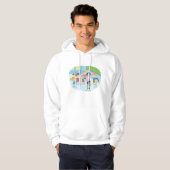 Veste À Capuche Écoliers souriants jouant ensemble (Devant entier)