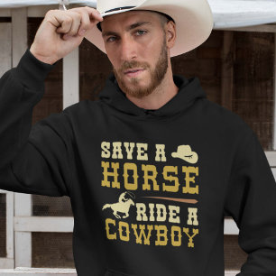 Veste À Capuche Économisez Une Promenade À Cheval Sur Un Cowboy