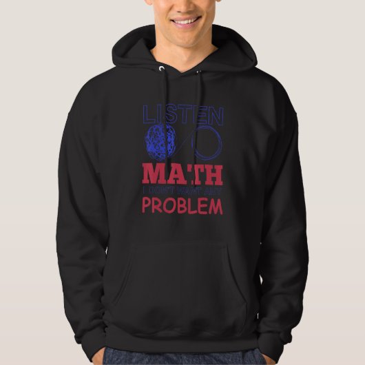 Veste À Capuche Ecouter Math Je ne veux pas de problème 1 (Devant)