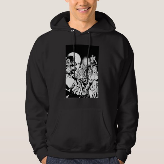 Veste À Capuche Écran comique nocturne le plus noir 2 (Devant)