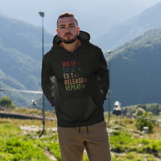 Veste À Capuche Écrire Tir Modifier Lancer Répéter - Cinéma