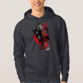 Veste À Capuche Edgy Samurai Warrior Japanese Ink Art Red Sun  (Devant)