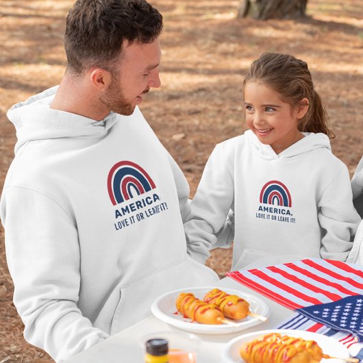 Veste À Capuche Élégant Patriotique USA American Rainbow 4 juillet