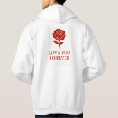 Veste À Capuche Elegant Rose Emblem Warming Hearts Valentine day (Dos)