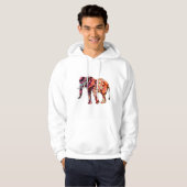 Veste À Capuche Éléphant abstrait coloré (Devant entier)