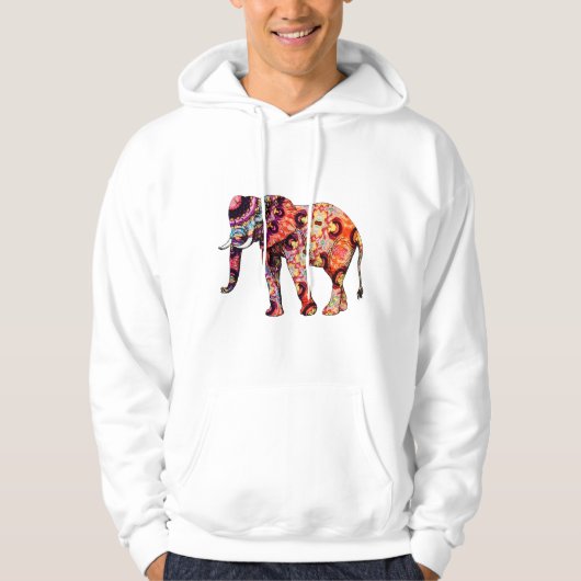Veste À Capuche Éléphant abstrait coloré (Devant)