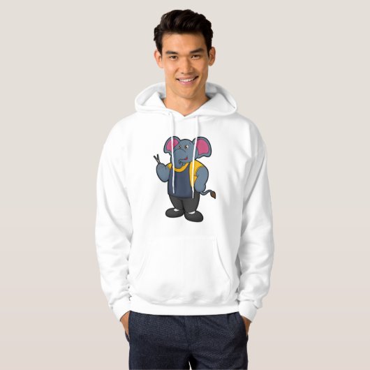 Veste À Capuche Elephant coiffeur avec ciseaux (Devant entier)