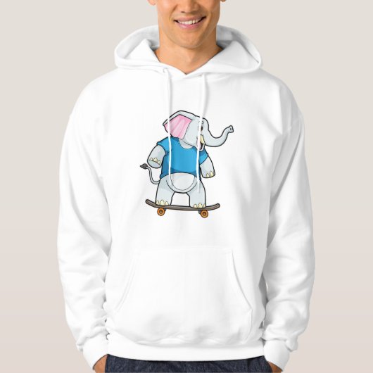 Veste À Capuche Elephant comme patineur avec skateboard (Devant)