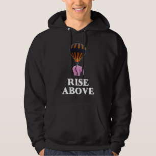 Veste À Capuche Élever au-dessus  Éléphant Rose et Montgolfière
