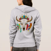 Veste À Capuche Emblème amérindien de crâne de bison (Dos)
