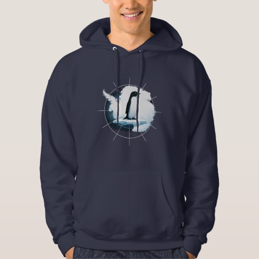 Veste À Capuche Emblème de Manchot de l'Antarctique – Conception d (Devant)