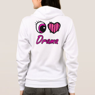 Veste À Capuche Emo Coeur des yeux J'aime le drame