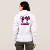 Veste À Capuche Emo Eye Heart J'aime les Zombies (Dos entier)