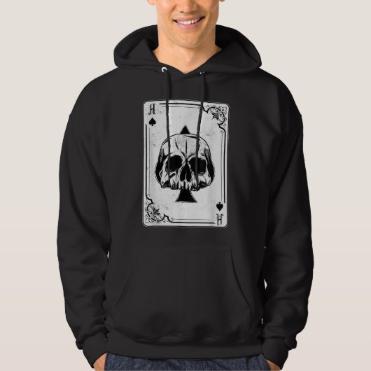 Veste À Capuche Emo Gothique Et Punk Ace de Spades Poker Jeu (Devant)