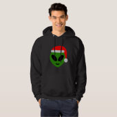 Veste À Capuche emoji alien père Noël vert (Devant entier)