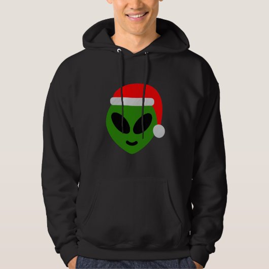 Veste À Capuche emoji alien père Noël vert (Devant)