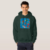 Veste À Capuche émoticône de Noël bleu (Devant entier)