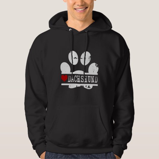 Veste À Capuche Empreinte de patte Dachshund Dog (Devant)
