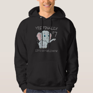 Veste À Capuche Enfants Sept 7e anniversaire fête gâteau éléphant