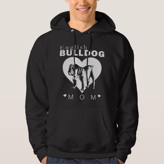 Veste À Capuche English Bulldog Mom  (Devant)