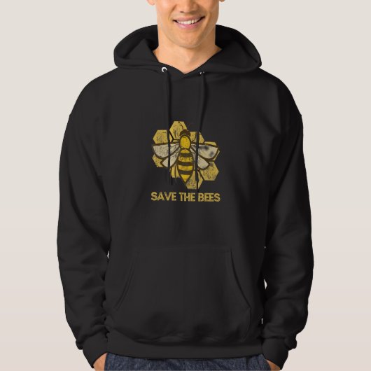 Veste À Capuche Enregistrer le graphique des abeilles (Devant)