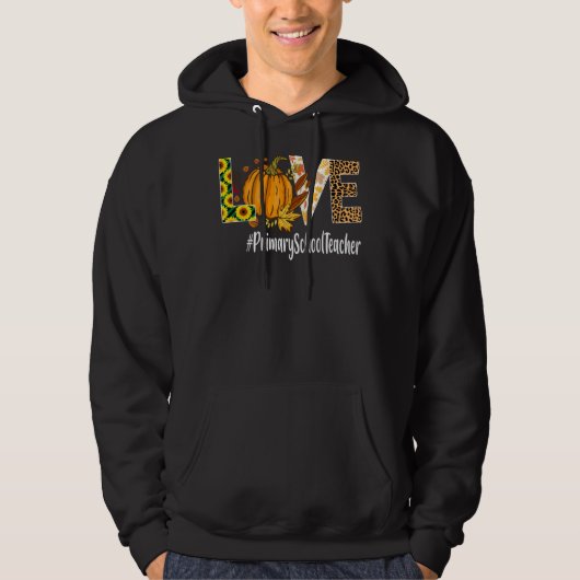 Veste À Capuche Enseignant de l'école primaire Amour Citrouille de (Devant)